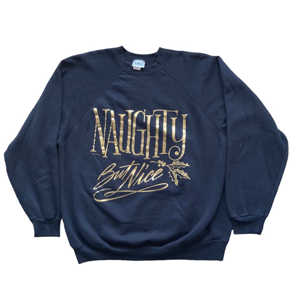 Vintage 1988 naughty but nice crewneck sweatshirt Christmas sweater XL